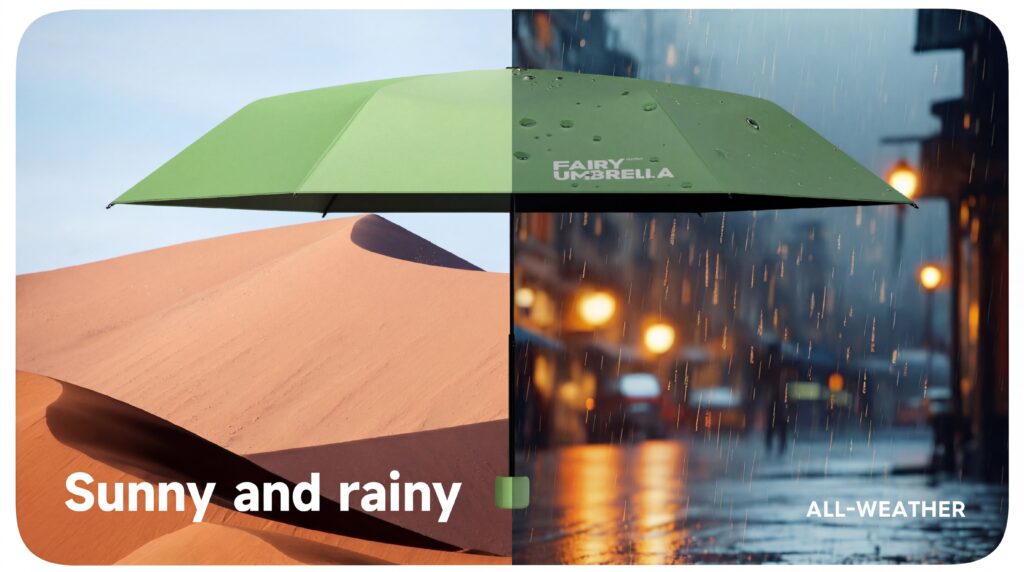 foldable travel umbrella with waterproof hard case, 30d high density fabric, upf 50+ uv protection, windproof fiberglass frame, portable compact umbrella for rain & sun