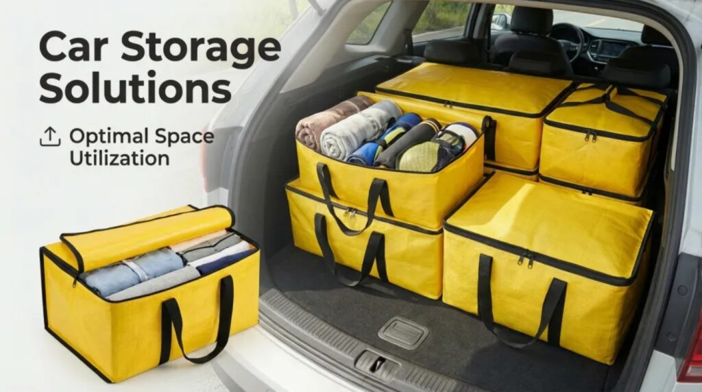 customizable storage bags, pe/pp material, waterproof, ultra lightweight, large capacity, organizer for sorting, moving and travel