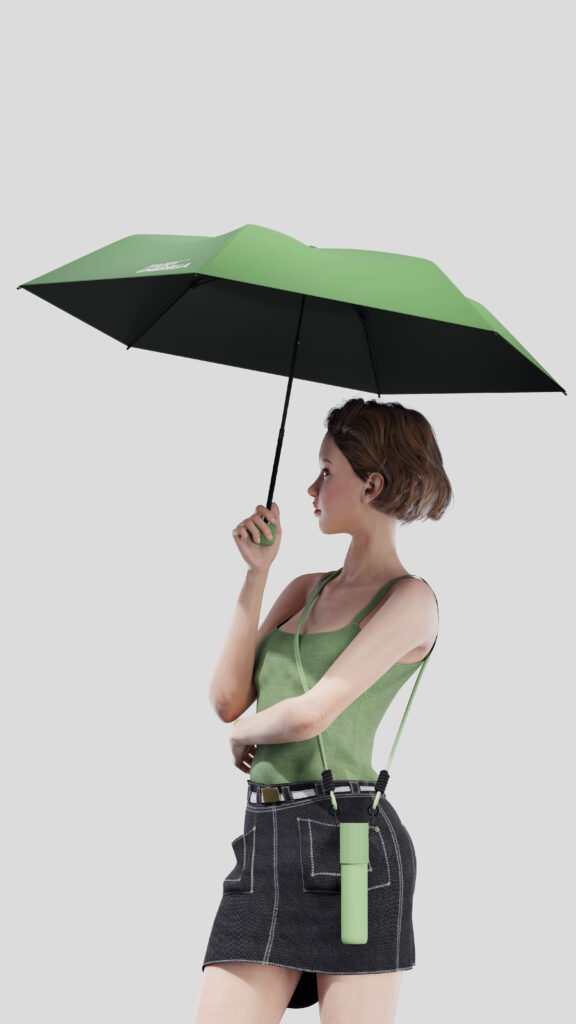 foldable travel umbrella with waterproof hard case, 30d high density fabric, upf 50+ uv protection, windproof fiberglass frame, portable compact umbrella for rain & sun